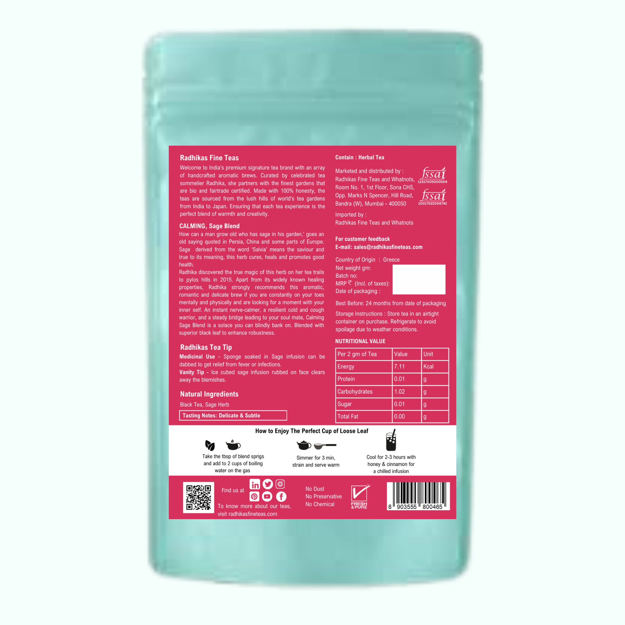 CALMING Sage Blend - A Herbal Tea for Relaxation and Wellness
