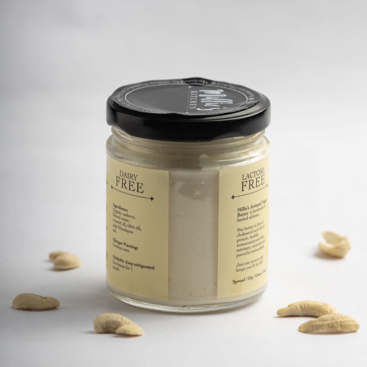 Salted Butter | Artisanal Cashew & Almond Milk Butter (Palm - Oil Free) – Jams & Spreads on Brown Living™. SKU: BU02SB. Img 5.