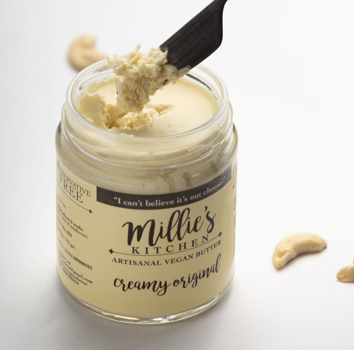 Salted Butter | Artisanal Cashew & Almond Milk Butter (Palm - Oil Free) – Jams & Spreads on Brown Living™. SKU: BU02SB. Img 2.