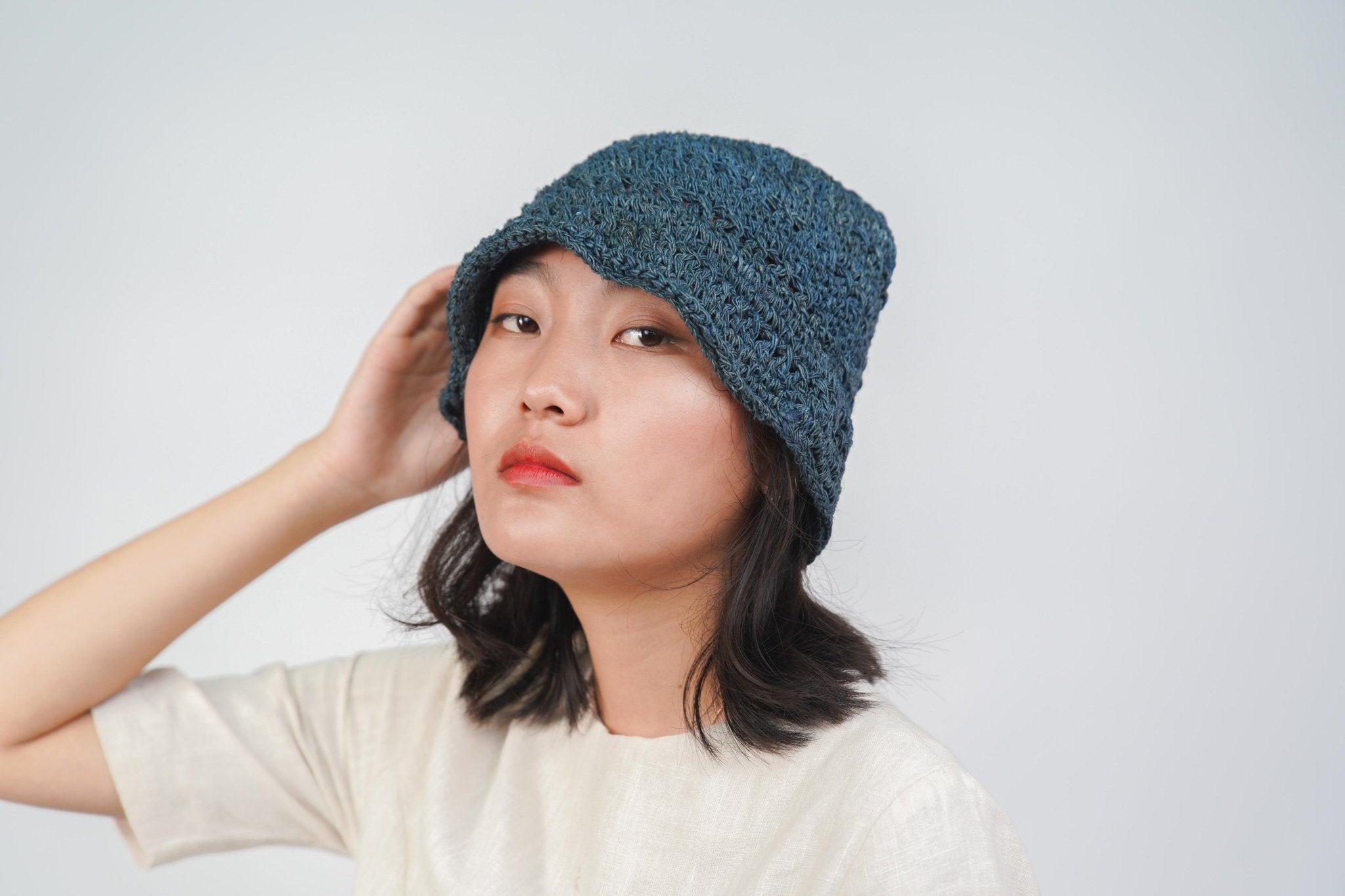 Samara Surf Camp Cap | 100% Hemp Crochet Cap – Womens Accessories on Brown Living™. SKU: OGKHP03. Img 4.