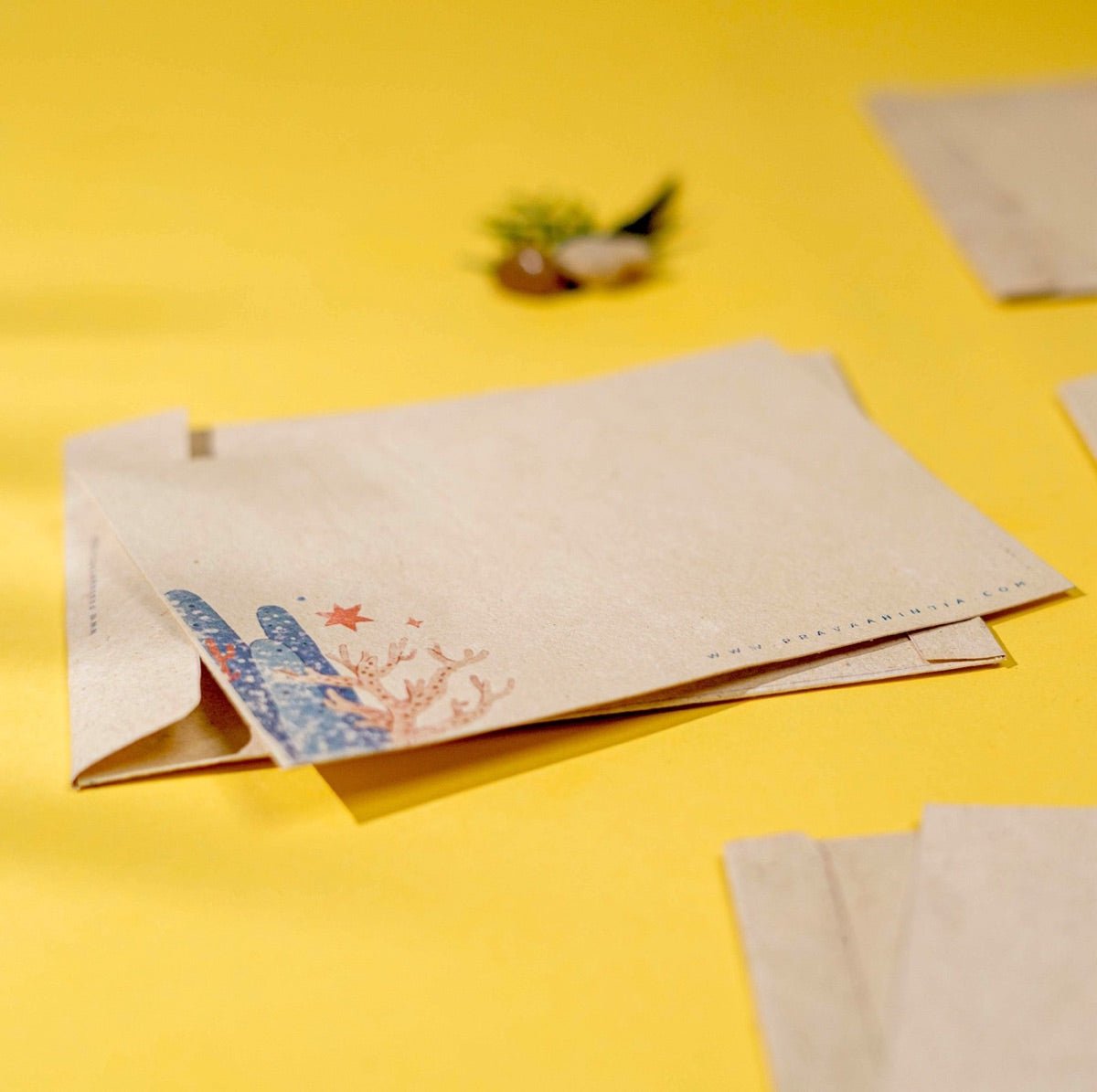 Samudra Handmade Hemp Paper Note Cards Set | Verified Sustainable by Brown Living™
