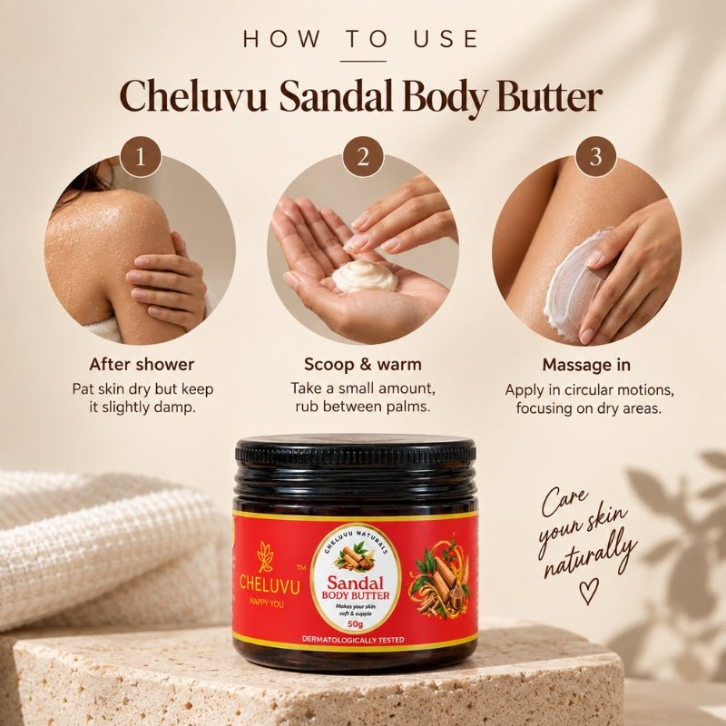 Sandalwood Body Butter for Deep Skin Moisturisation - 50g – Body Butter on Brown Living™. SKU: CS-03. Img 6.