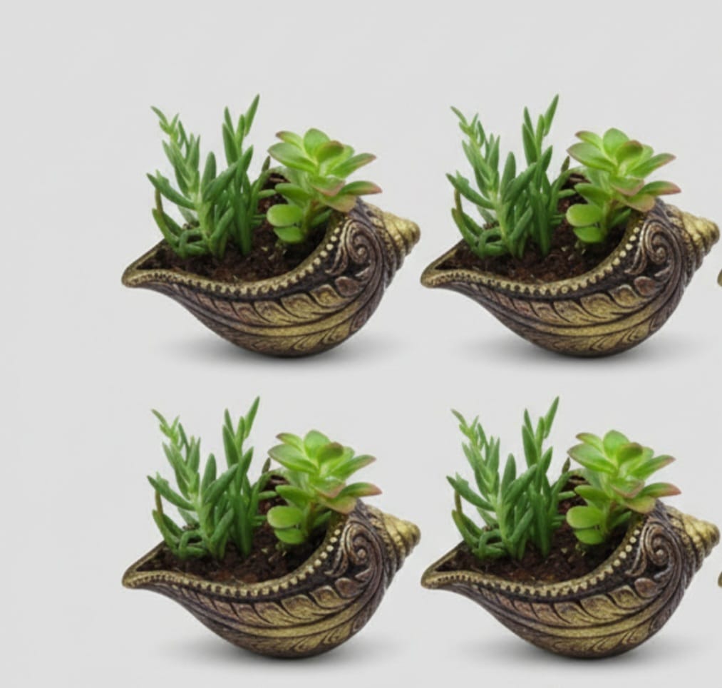 Sankh Planter 5 Inch | Decorative Terracotta Indoor & Outdoor Pot – Home & Garden on Brown Living™. SKU: PL15-6. Img 13.