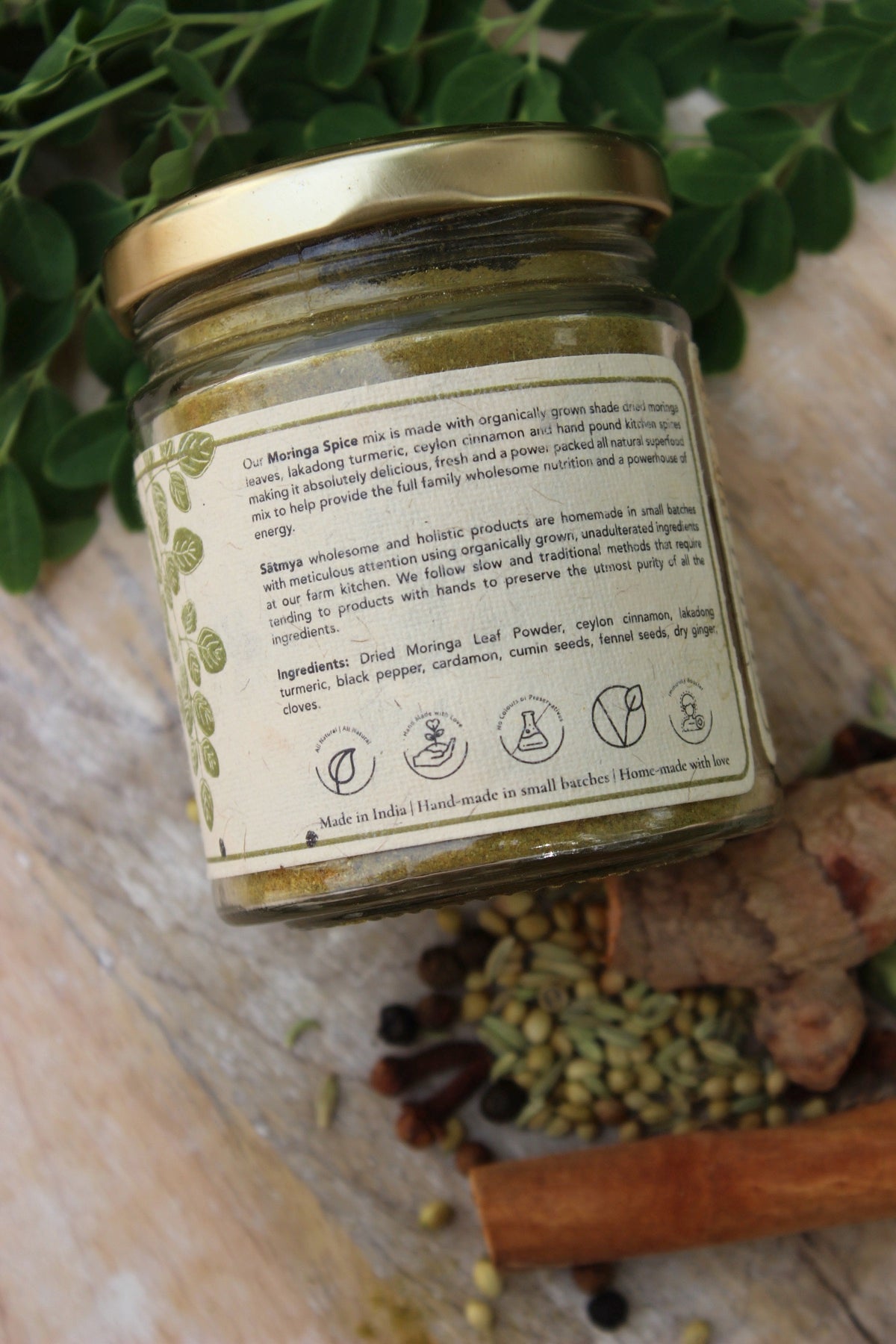 Natural Homemade Moringa Spice Powder – Health & Energy Drinks on Brown Living™. SKU: Morin_110gms997. Img 3.