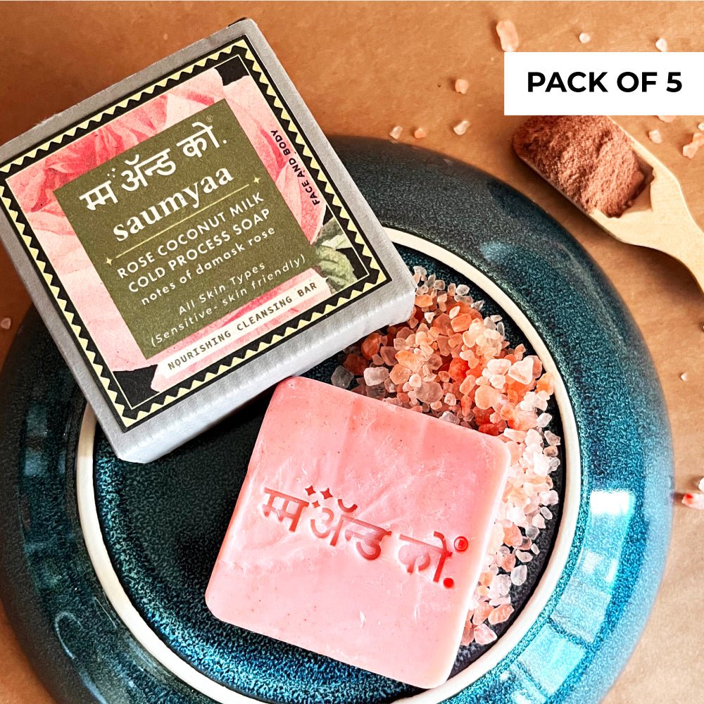 Saumyaa Coconut Milk Cold Process Soap (Rose + Orange Lentils) – Body Soap on Brown Living™. SKU: SCB503. Img 8.