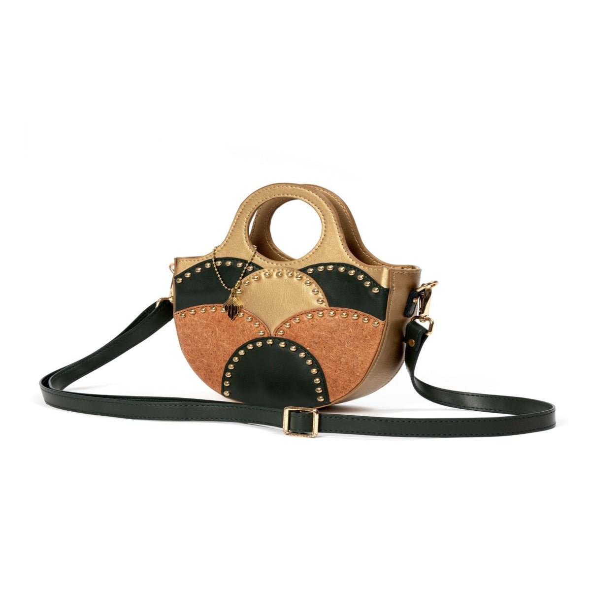 Savannah Vegan Leather Sling - Gold – Sling Bag by Green Hermitage available on Brown Living™. . SKU: MSGH2025 - 2001. Img 4.