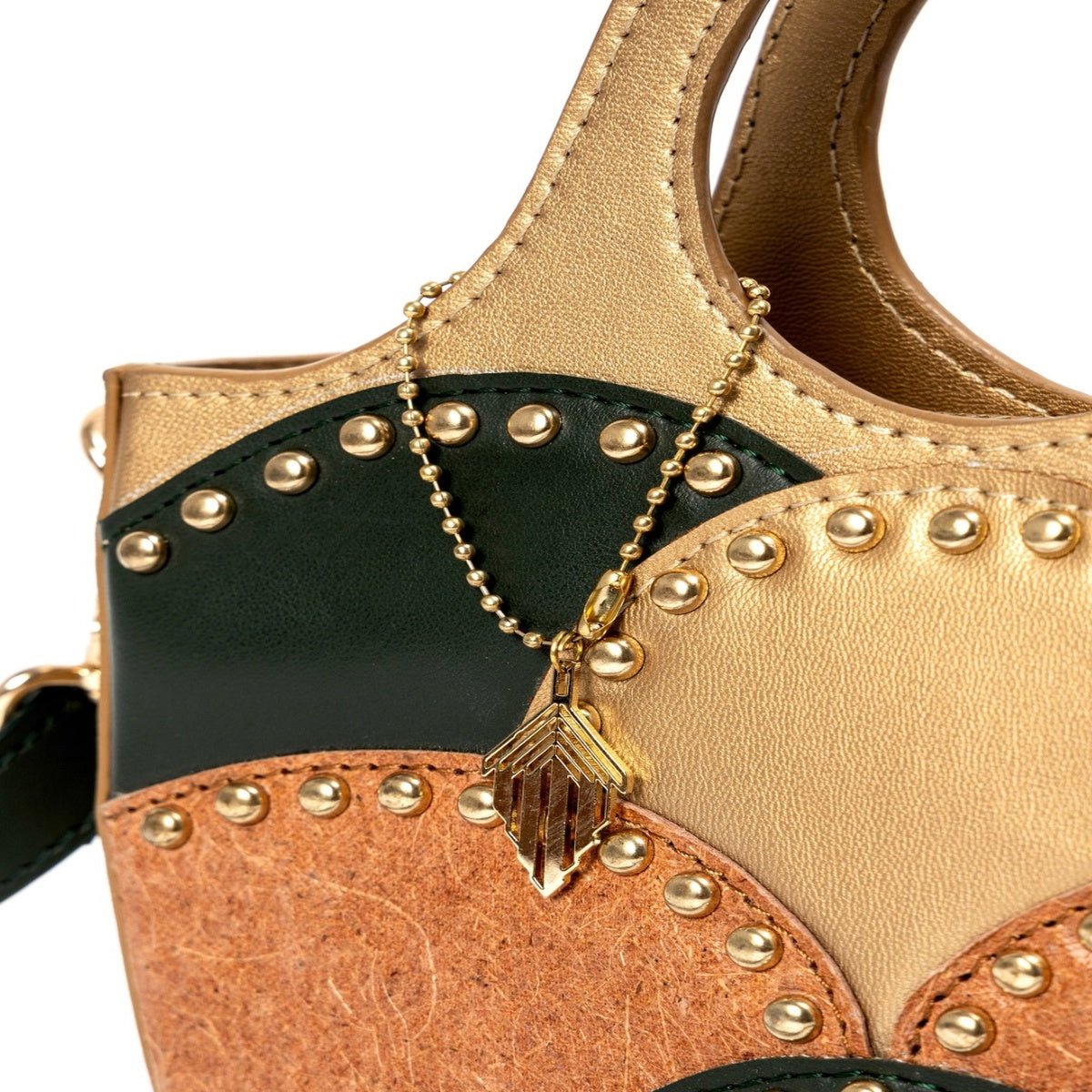 Savannah Vegan Leather Sling - Gold – Sling Bag by Green Hermitage available on Brown Living™. . SKU: MSGH2025 - 2001. Img 2.
