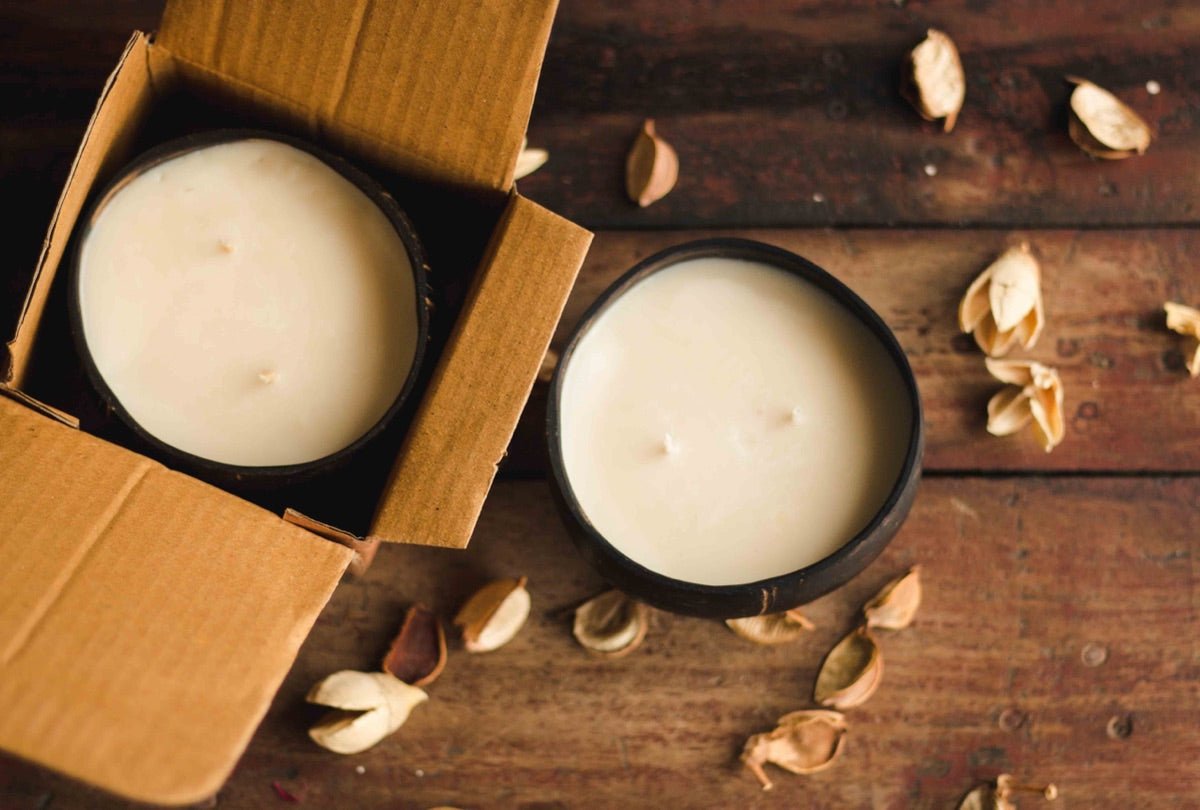 Scented Coconut Shell Soy Candles - Set of 2 | Verified Sustainable by Brown Living™