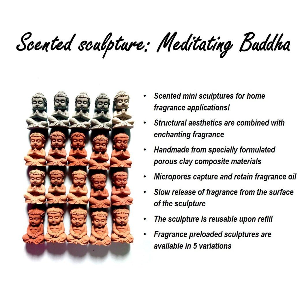 Scented Sculpture Meditating Buddha with Refill Fragrance | Home Decor – Candles & Fragrances on Brown Living™. SKU: SSCPBD1DES1. Img 3.