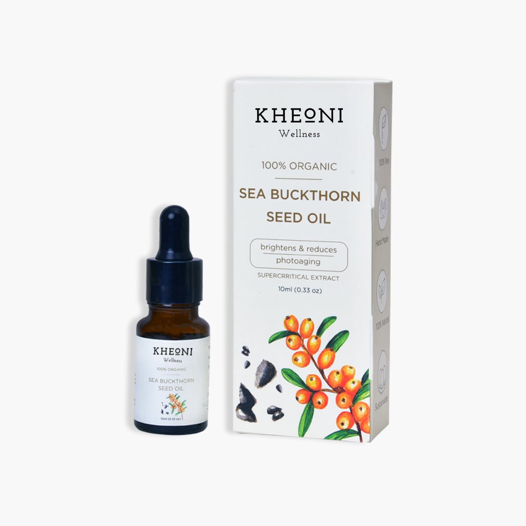 Sea Buckthorn Seed Oil | Natural Face Oil for Skin Nourishment – Face Serum on Brown Living™. SKU: KHSBSO-01. Img 1.