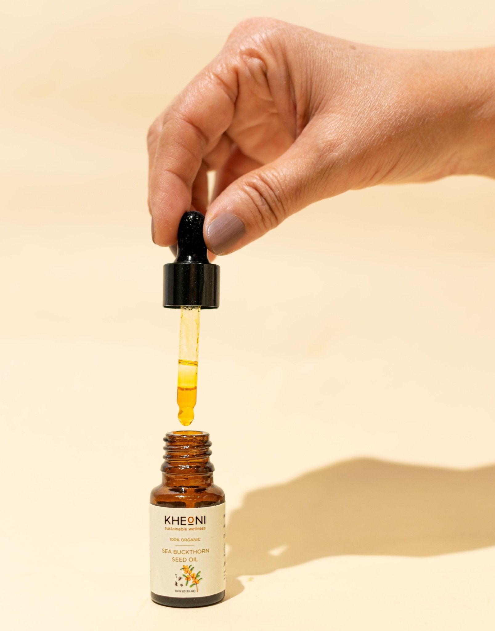Sea Buckthorn Seed Oil | Natural Face Oil for Skin Nourishment – Face Serum on Brown Living™. SKU: KHSBSO-01. Img 6.