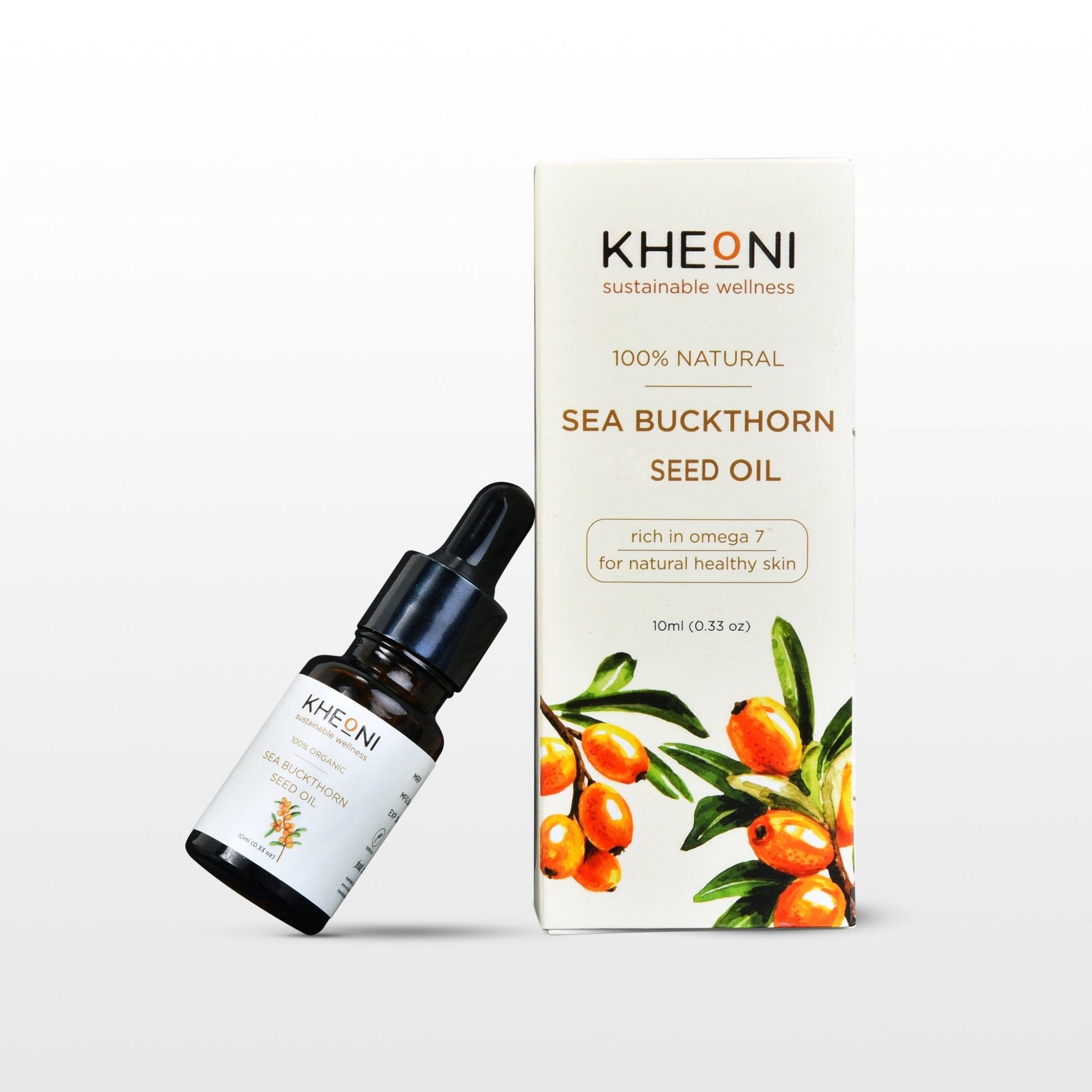 Sea Buckthorn Seed Oil | Natural Face Oil for Skin Nourishment – Face Serum on Brown Living™. SKU: KHSBSO-01. Img 5.