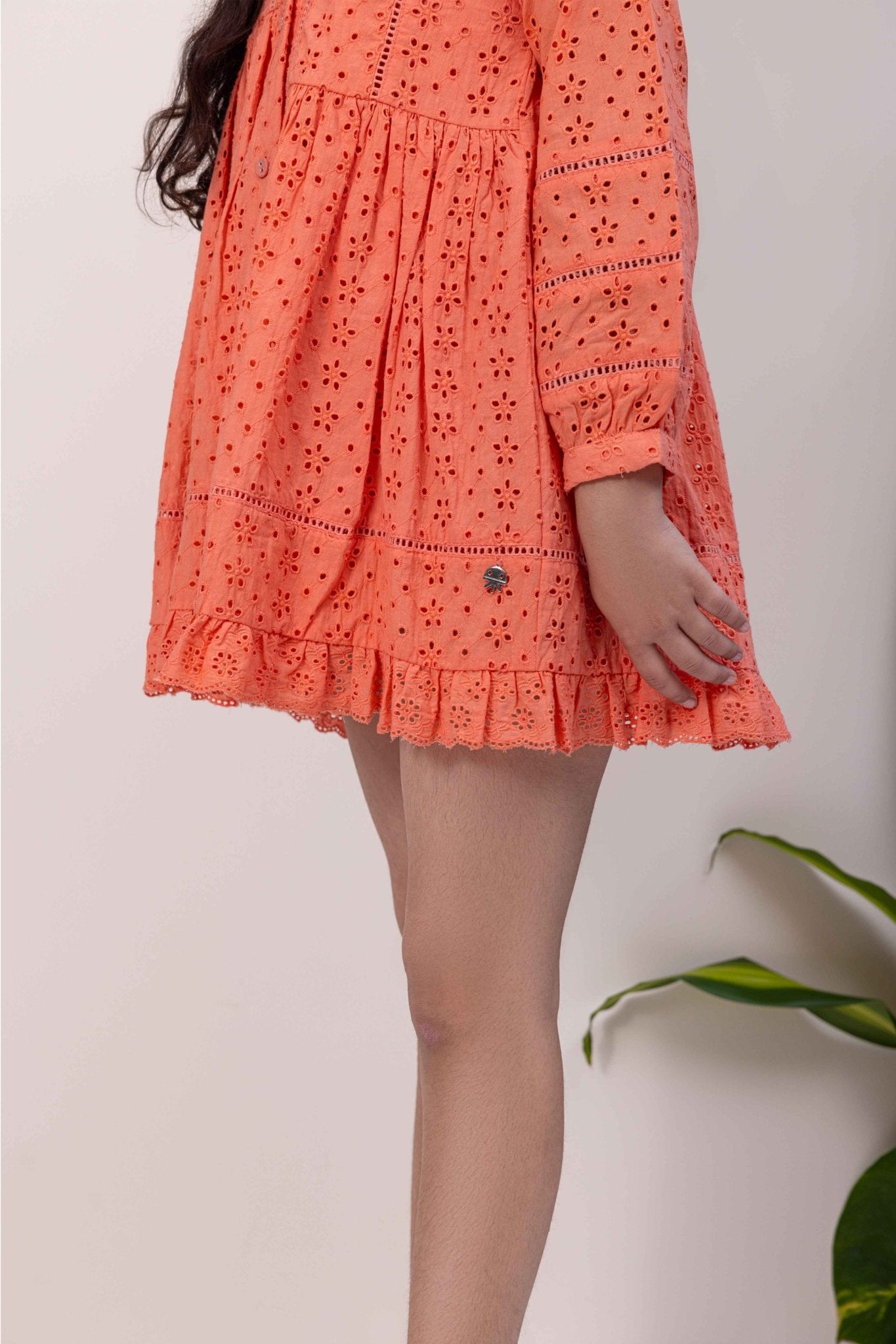 Seashell Block Cotton Dress for Girls – Kids Daywear Sets on Brown Living™. SKU: ML-EN-SD-3413to4. Img 4.