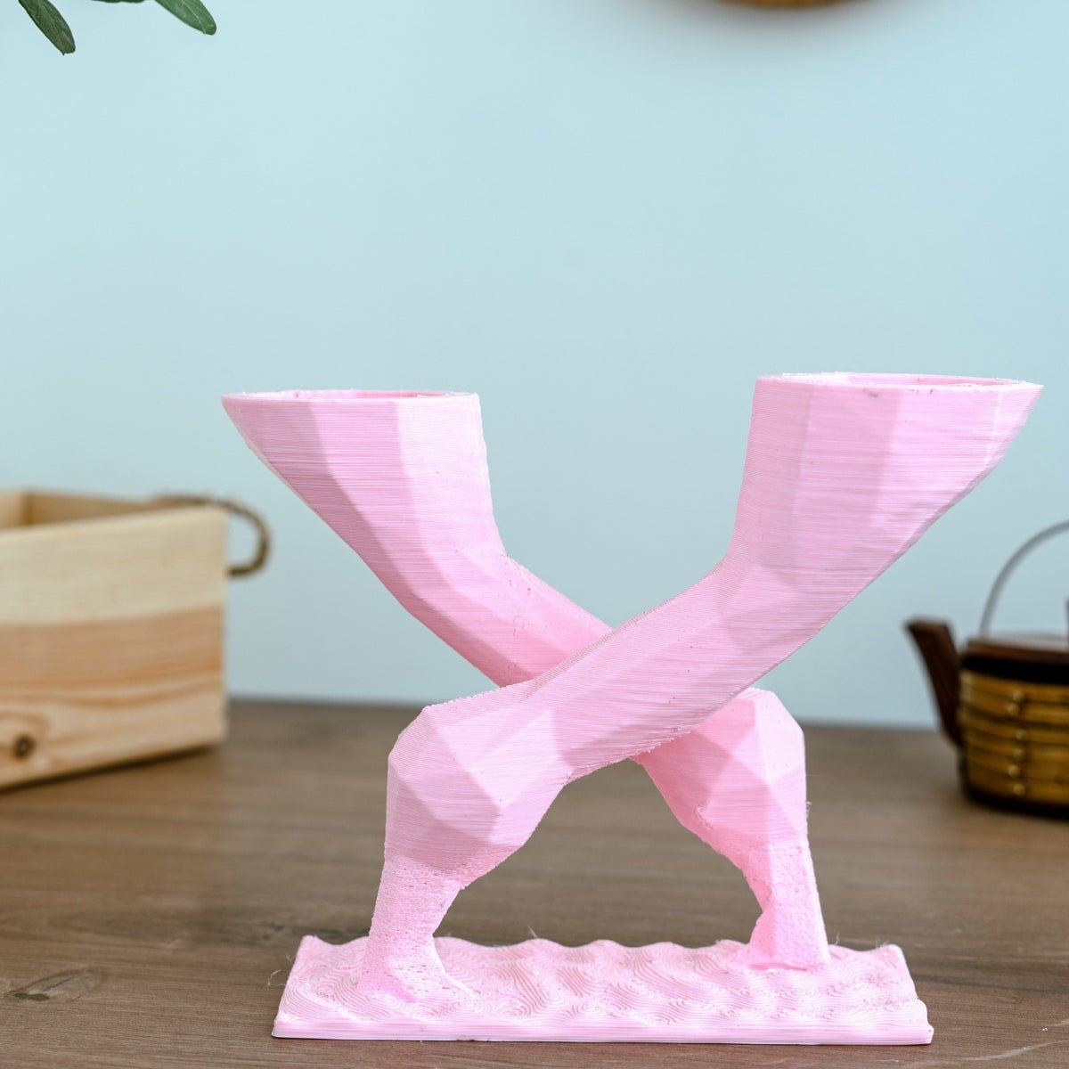 Secluded Flamboyance Plant - Based Pastel Pink Sculpture – Home Decor on Brown Living™. SKU: SEFLEDPLPPA103. Img 1.