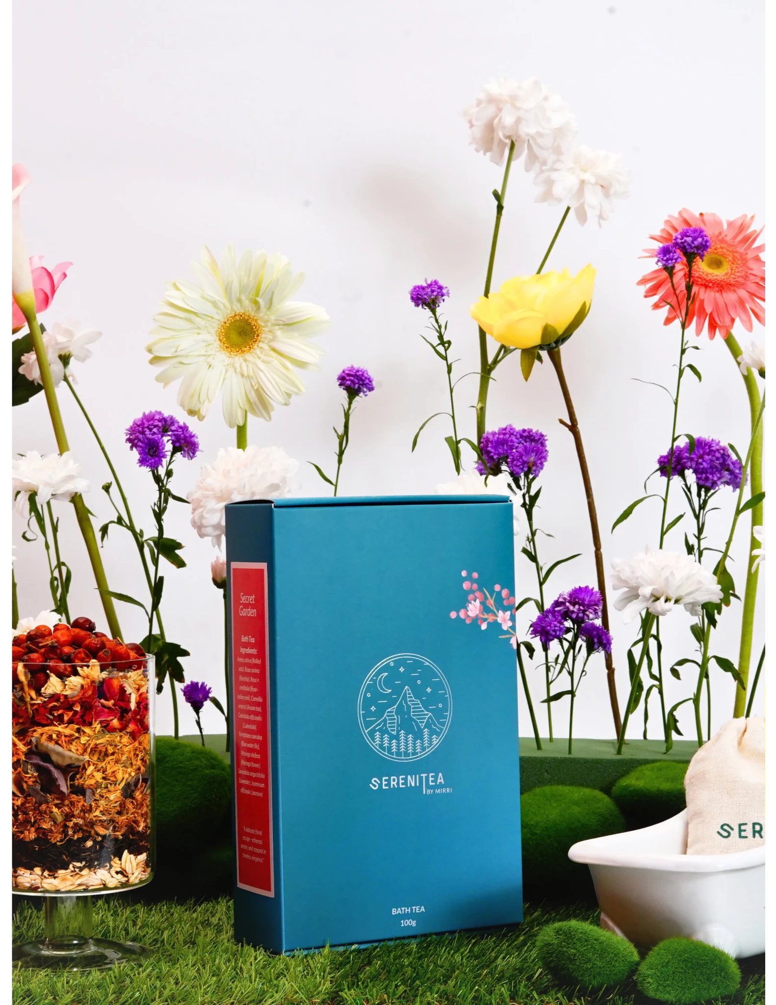 Secret Garden Bath Tea Herbal Soaking Bath Blend – Bath Salt on Brown Living™. SKU: 300006. Img 1.