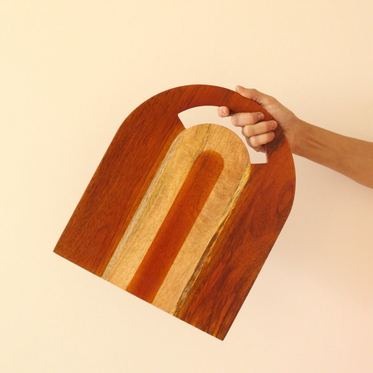 Semi - elongated Wooden Platter – Trays & Platters on Brown Living™. SKU: SP0107. Img 2.