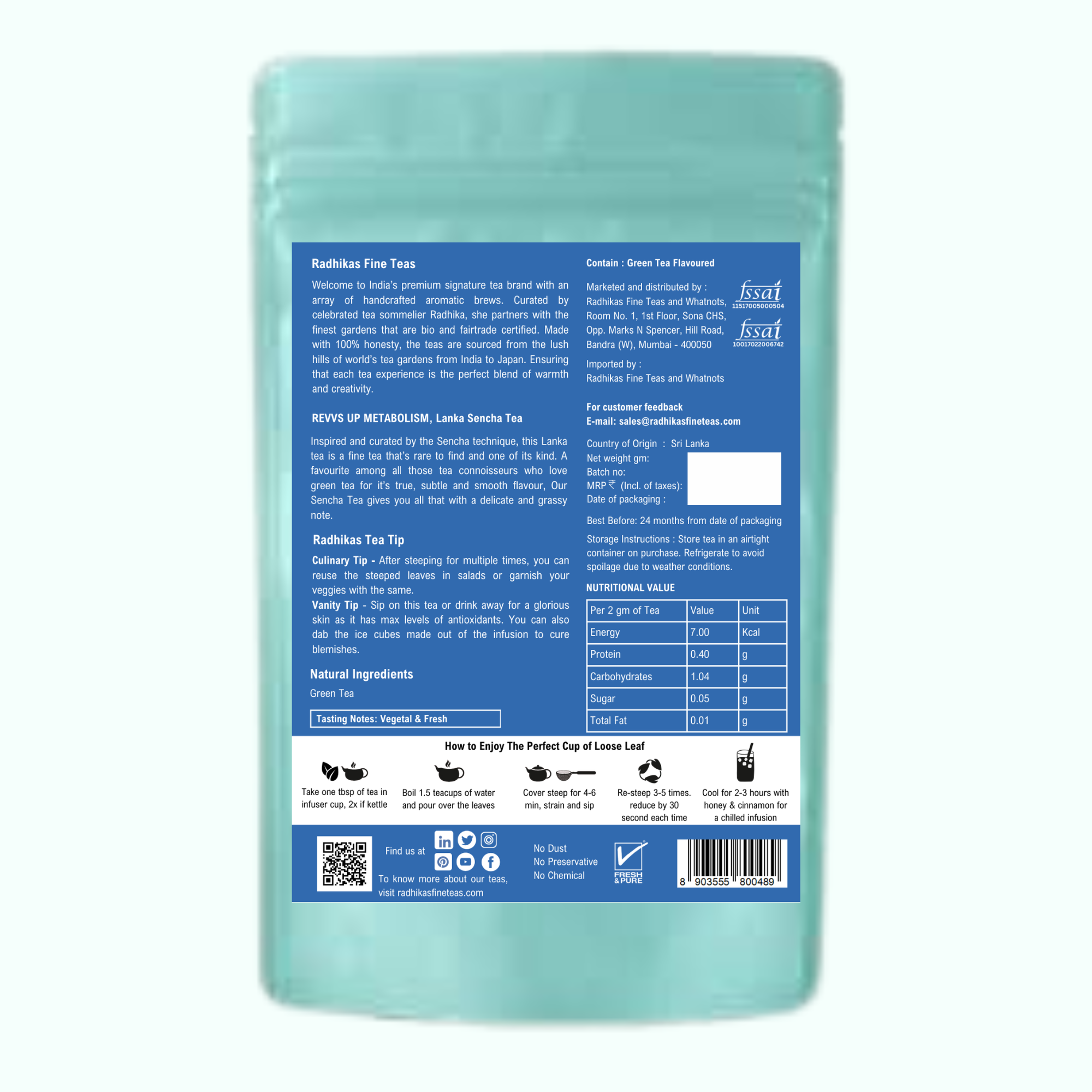 REVVS UP METABOLISM Lanka Sencha Tea - A Tea That's Fresh and Zesty