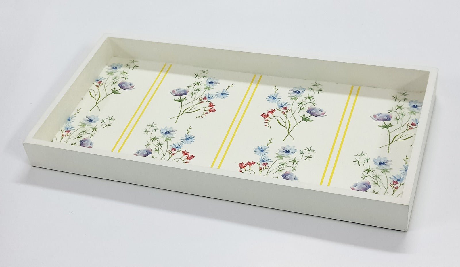 Serene Bloom Tray Decorative Floral Serving Tray – Trays & Platters on Brown Living™. SKU: STSML_Medium_. Img 6.