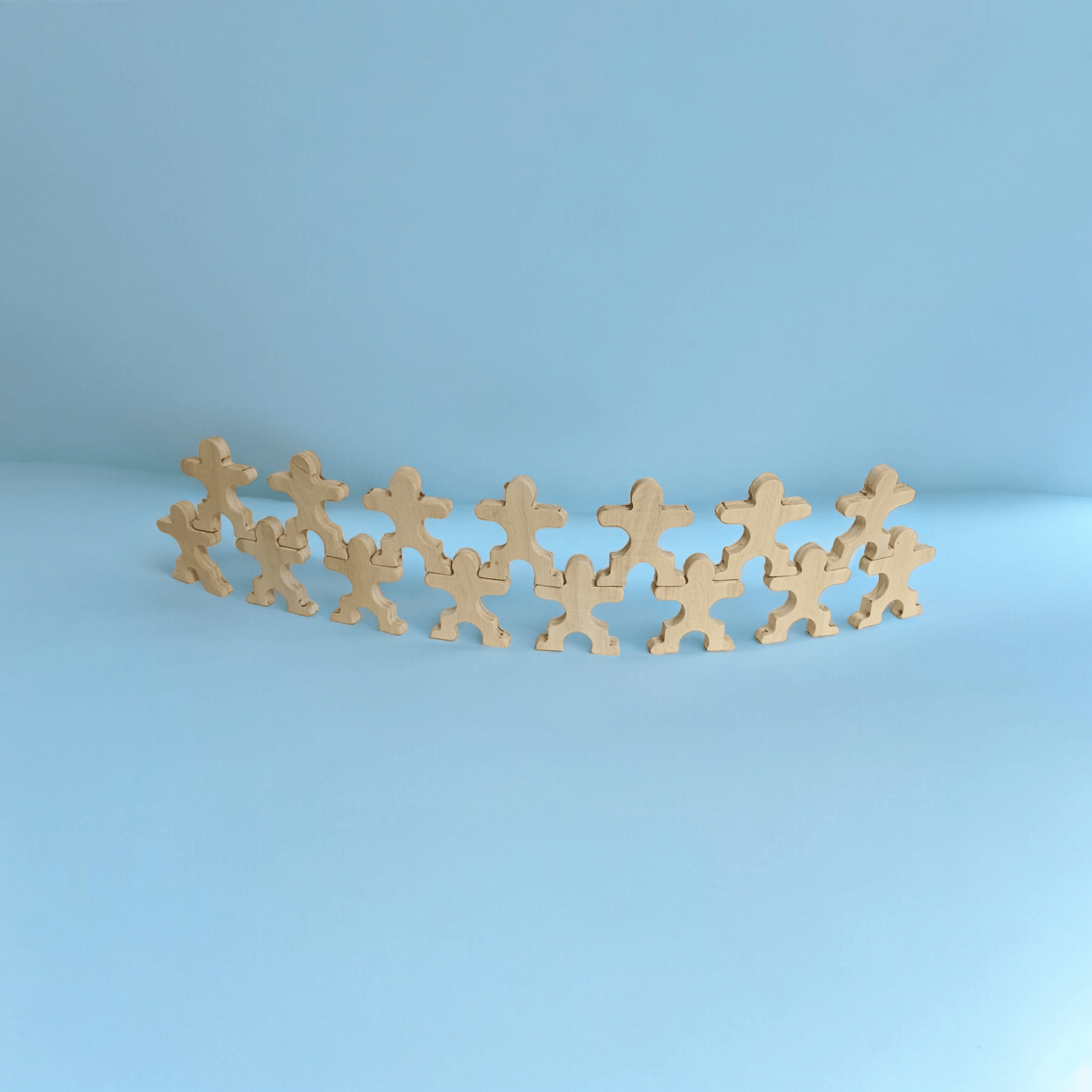 Set Of 15 Stacking Neem Wooden Acrobat Men For Toddlers – Wooden Toys on Brown Living™. SKU: STK_ACRO15. Img 2.