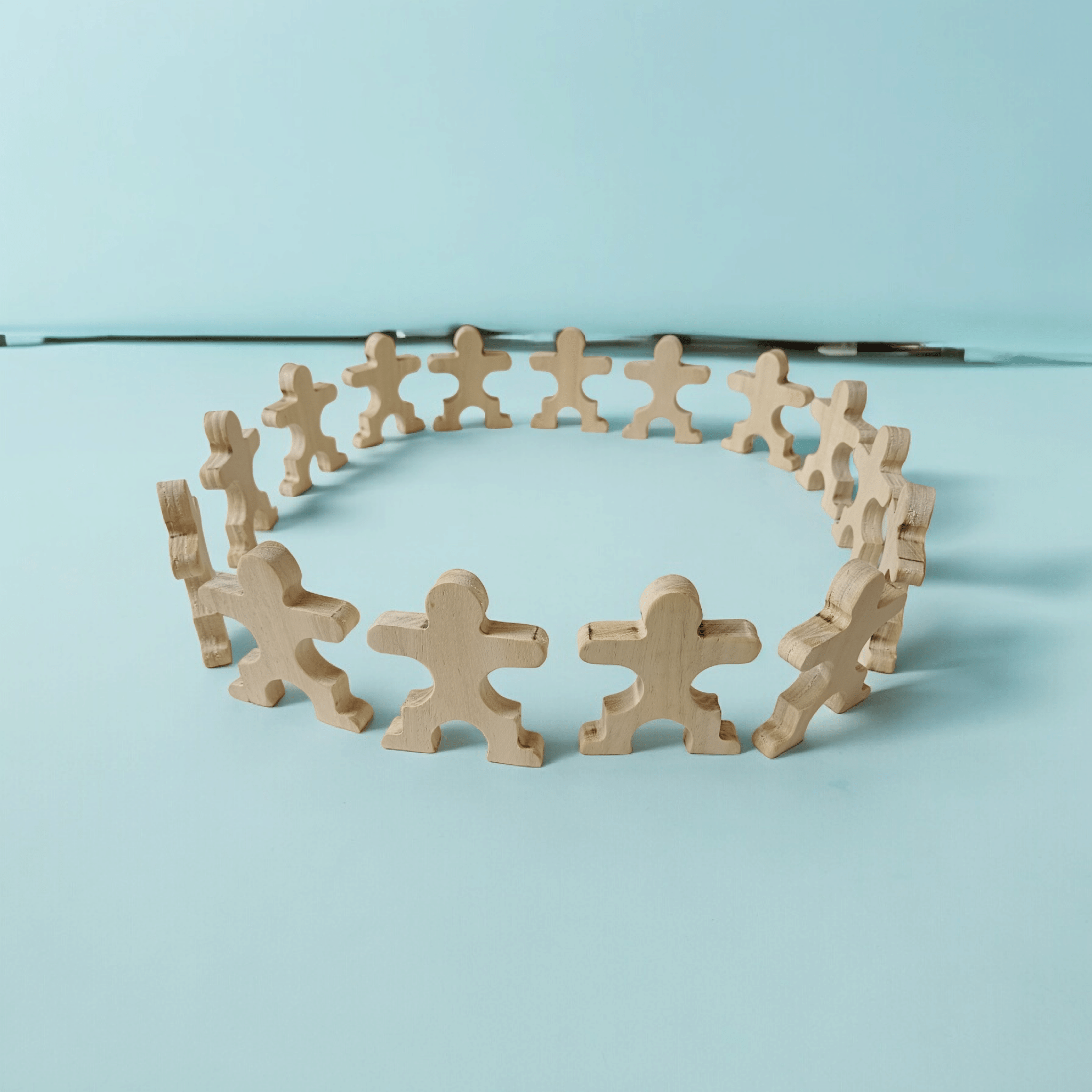 Set Of 15 Stacking Neem Wooden Acrobat Men For Toddlers – Wooden Toys on Brown Living™. SKU: STK_ACRO15. Img 4.