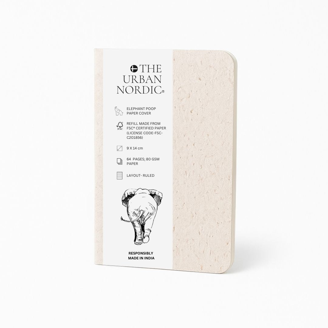 Set of 2 - Elephant Poop Paper Cover A5 & A6 Notebook with FSC Paper – Notebooks & Notepads by The Urban Nordic available on Brown Living™. . SKU: BREPSETA5PBA6SBRDFSC - 1 - . Img 7.