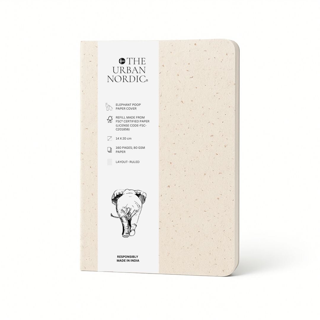 Set of 2 - Elephant Poop Paper Cover A5 & A6 Notebook with FSC Paper – Notebooks & Notepads by The Urban Nordic available on Brown Living™. . SKU: BREPSETA5PBA6SBRDFSC - 1 - . Img 2.