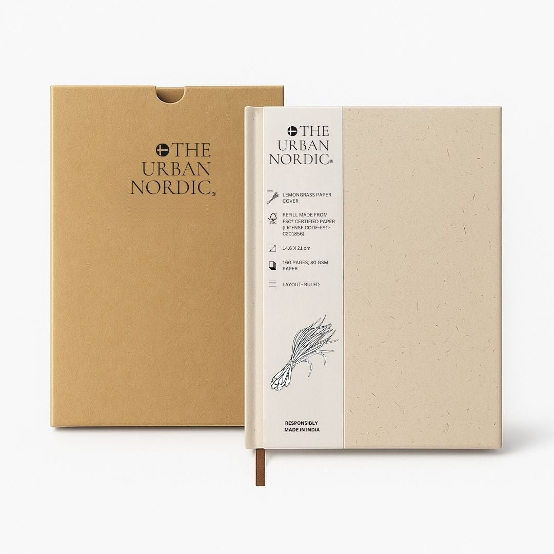 Set of 2 - Lemongrass Cover A5 & A6 Diary Pack with FSC Certified Paper – Notebooks & Notepads by The Urban Nordic available on Brown Living™. . SKU: NTLGSETA5HCA6SBRDFSC - 1 - . Img 5.