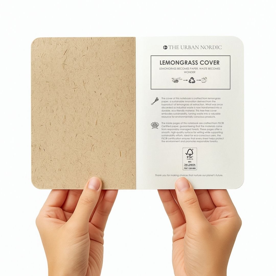 Set of 2 - Lemongrass Cover A5 & A6 Diary Pack with FSC Certified Paper – Notebooks & Notepads by The Urban Nordic available on Brown Living™. . SKU: NTLGSETA5HCA6SBRDFSC - 1 - . Img 8.