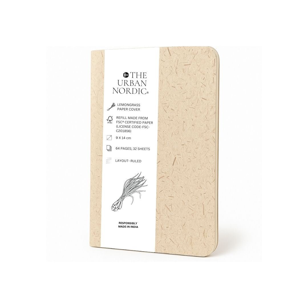 Set of 2 - Lemongrass Cover A5 & A6 Diary Pack with FSC Certified Paper – Notebooks & Notepads by The Urban Nordic available on Brown Living™. . SKU: NTLGSETA5HCA6SBRDFSC - 1 - . Img 6.