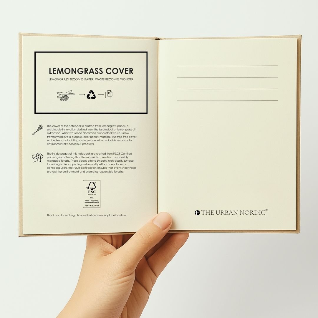 Set of 2 - Lemongrass Cover A5 & A6 Diary Pack with FSC Certified Paper – Notebooks & Notepads by The Urban Nordic available on Brown Living™. . SKU: NTLGSETA5HCA6SBRDFSC - 1 - . Img 4.