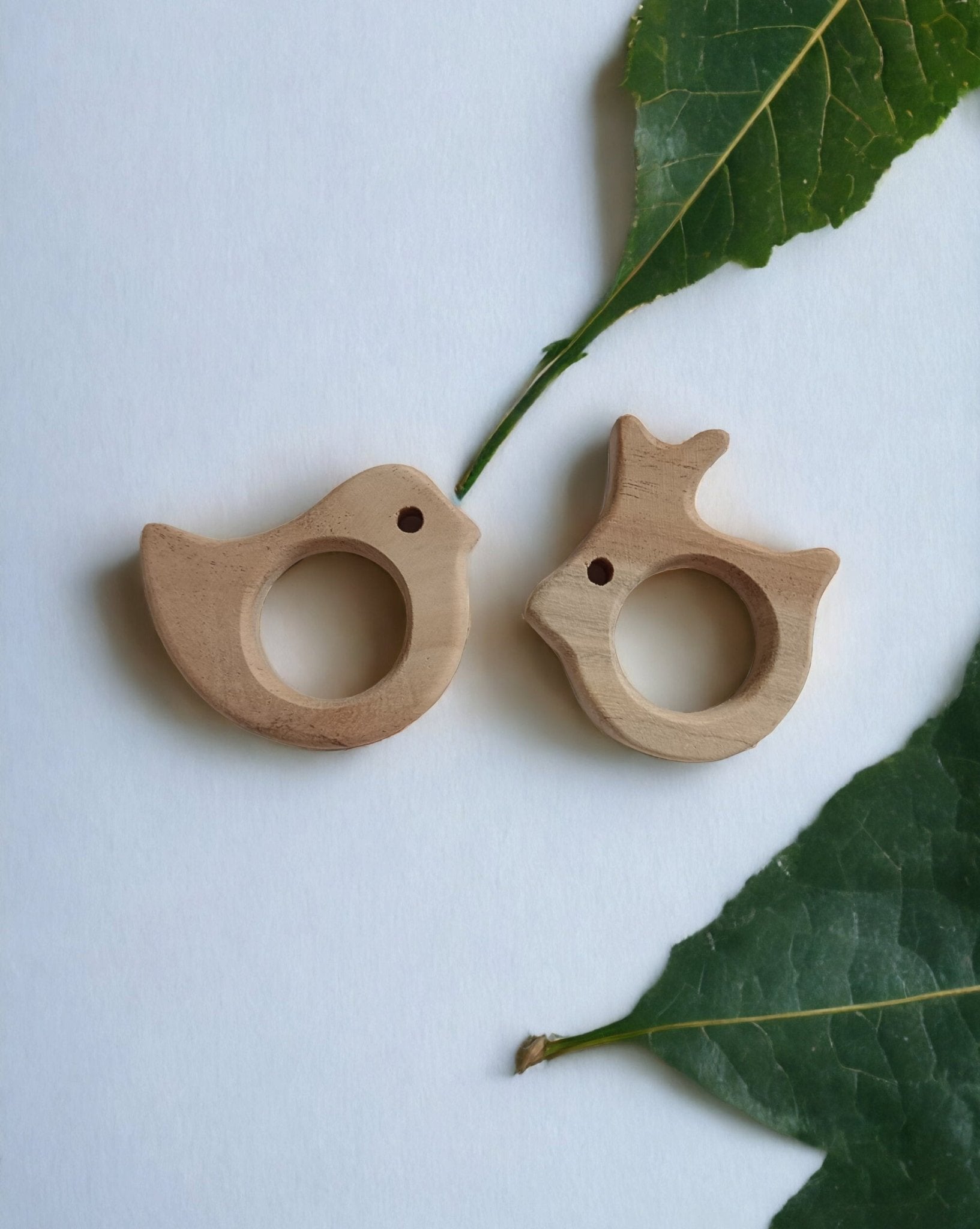 Set Of 2 Soothing Neem Wooden Teethers – Dove & Rabbit Shapes – Baby Teethers & Soothers on Brown Living™. SKU: T_DV-RBT. Img 5.