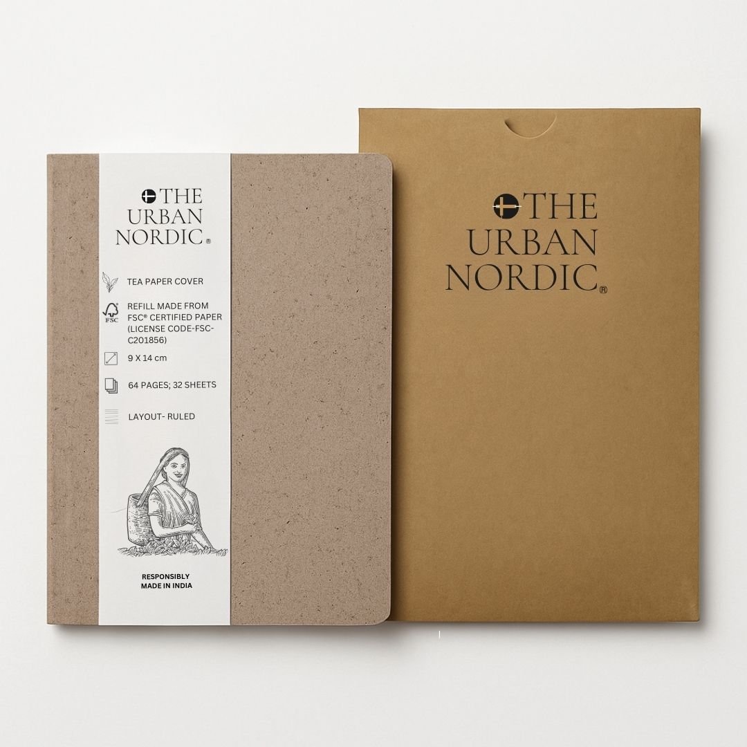Set of 2 - Tea Paper Cover Softbound A5 & A6 Notebooks - The Urban Nordic – Notebooks & Notepads by The Urban Nordic available on Brown Living™. . SKU: BRTESETA5HCA6SBRDFSC - 1. Img 3.