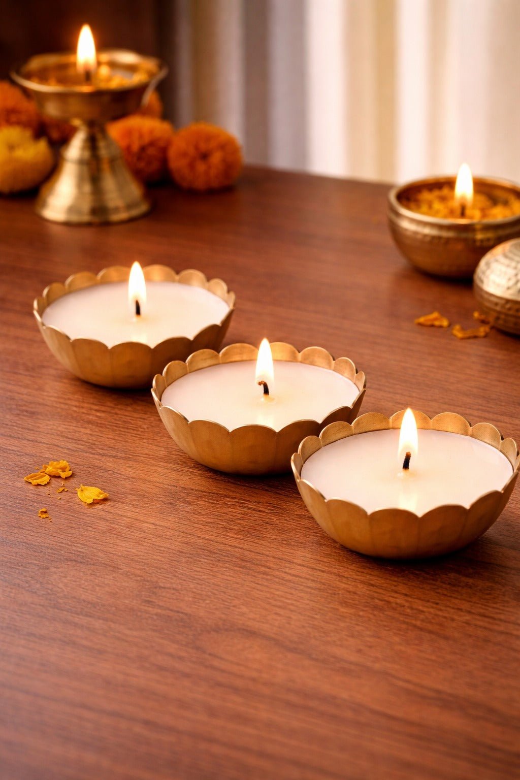 Set Of 3 Metallic Bowl Scented Candles | Home Fragrance – Candles & Fragrances on Brown Living™. SKU: SN2578. Img 3.