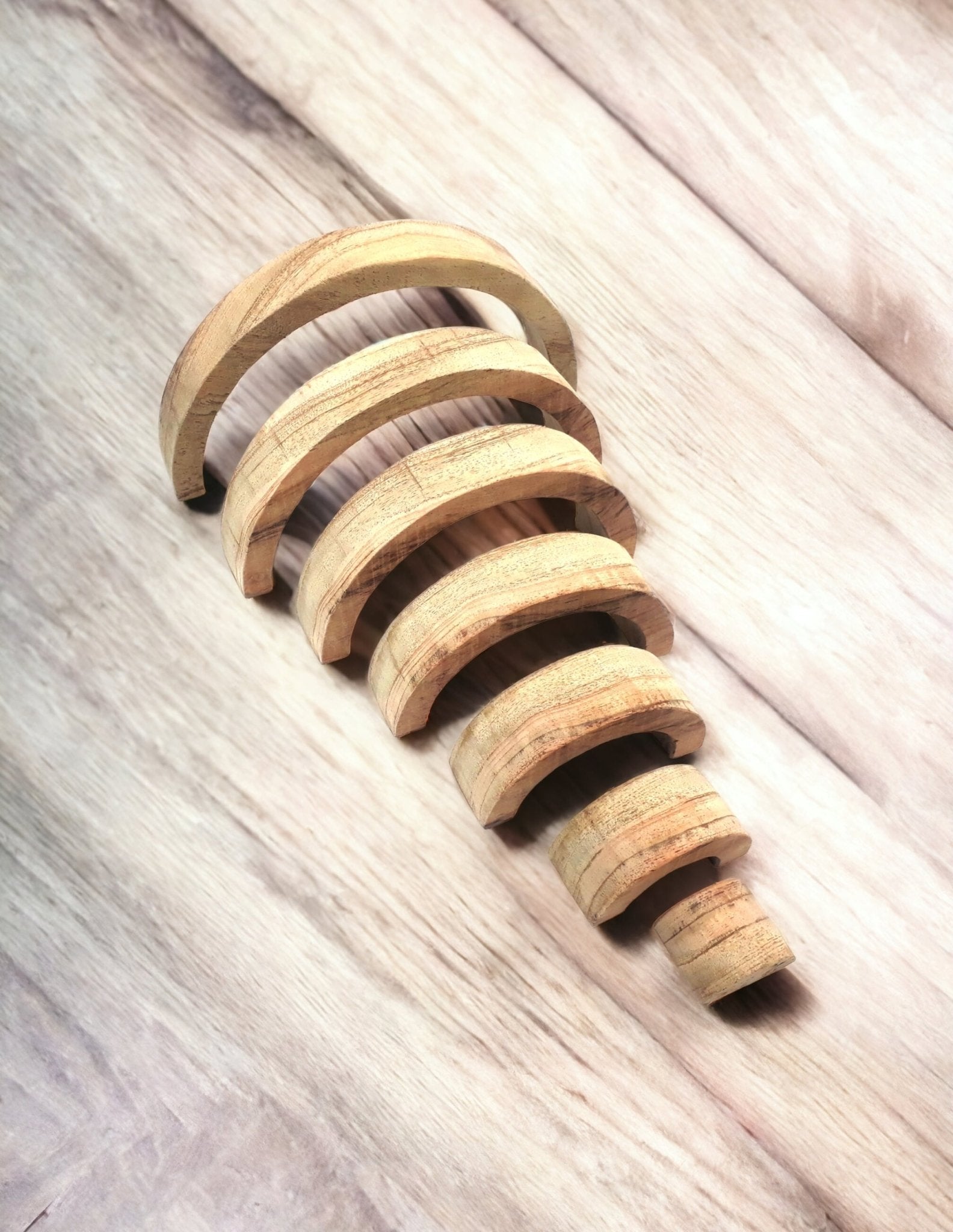 Set Of 7 Bows Neem Wooden Stacking Rainbow For Creative Minds – Wooden Toys on Brown Living™. SKU: STK_RNBW. Img 3.