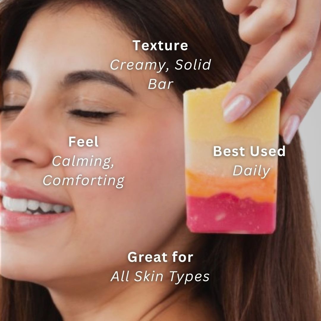 She Smiles Like Sunshine Natural Floral Soap | 100g – Body Soap by Kaura available on Brown Living™. . SKU: KI303. Img 5.