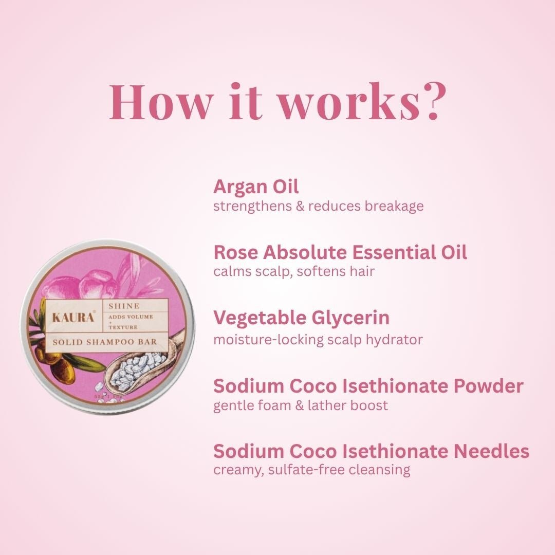 Shine Shampoo Bar for Lustrous, Shiny, Healthy Hair | 55g – Hair Shampoo by Kaura available on Brown Living™. . SKU: KI381. Img 4.