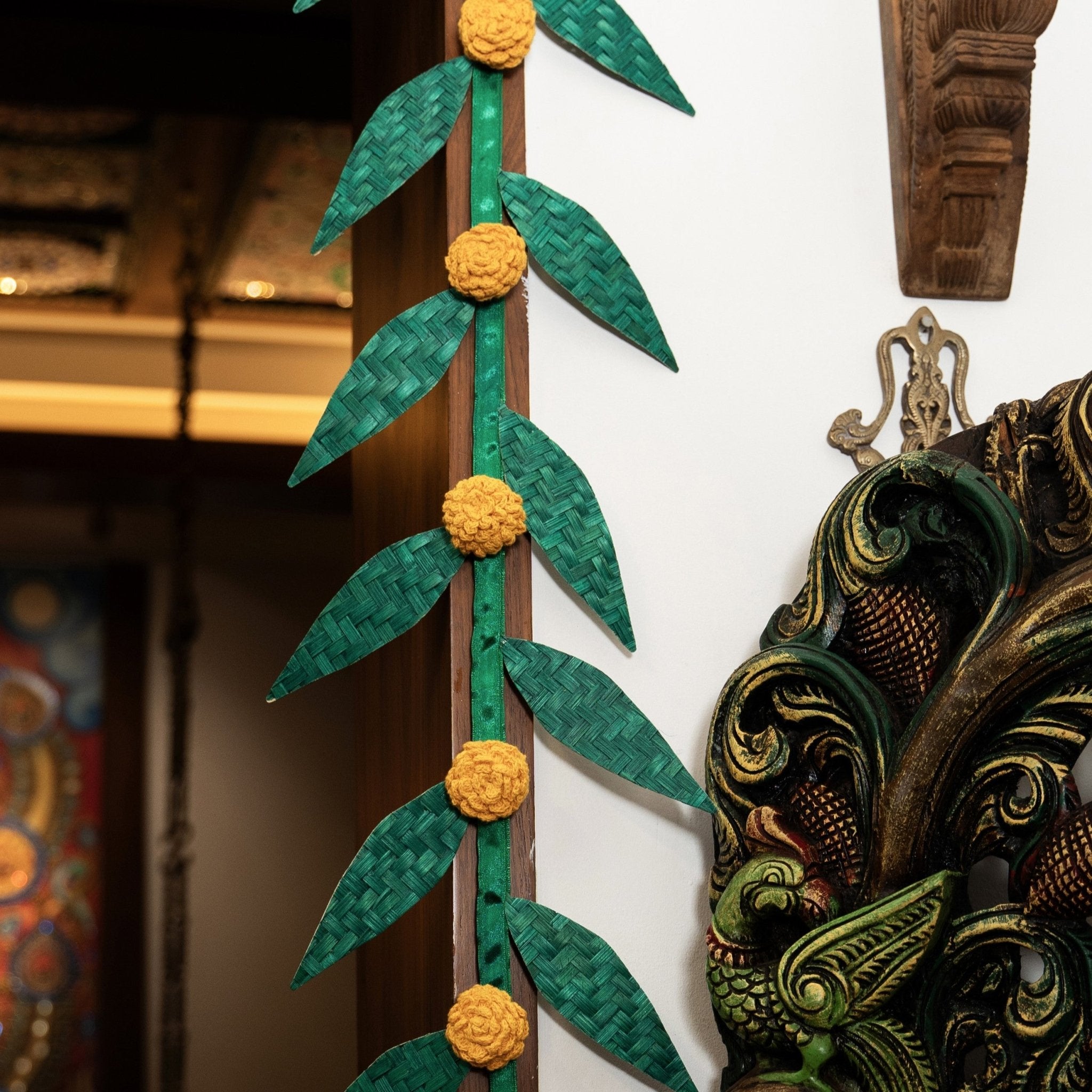 Shubh Handcrafted Bamboo Door Hanging for Decor - Set of 2 – Home Decor on Brown Living™. SKU: BTDE - 705. Img 1.