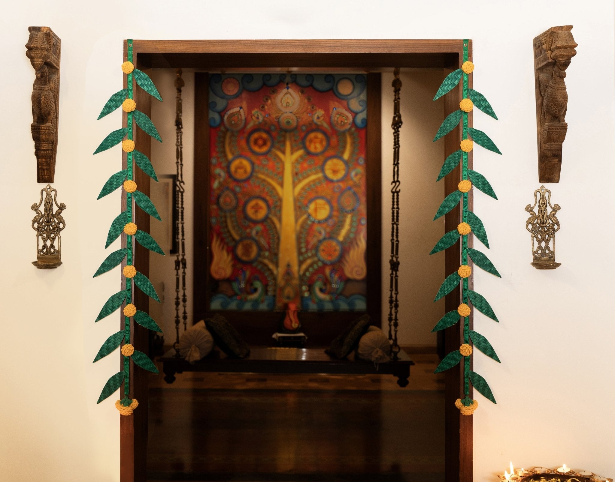 Shubh Handcrafted Bamboo Door Hanging for Decor - Set of 2 – Home Decor on Brown Living™. SKU: BTDE - 705. Img 2.