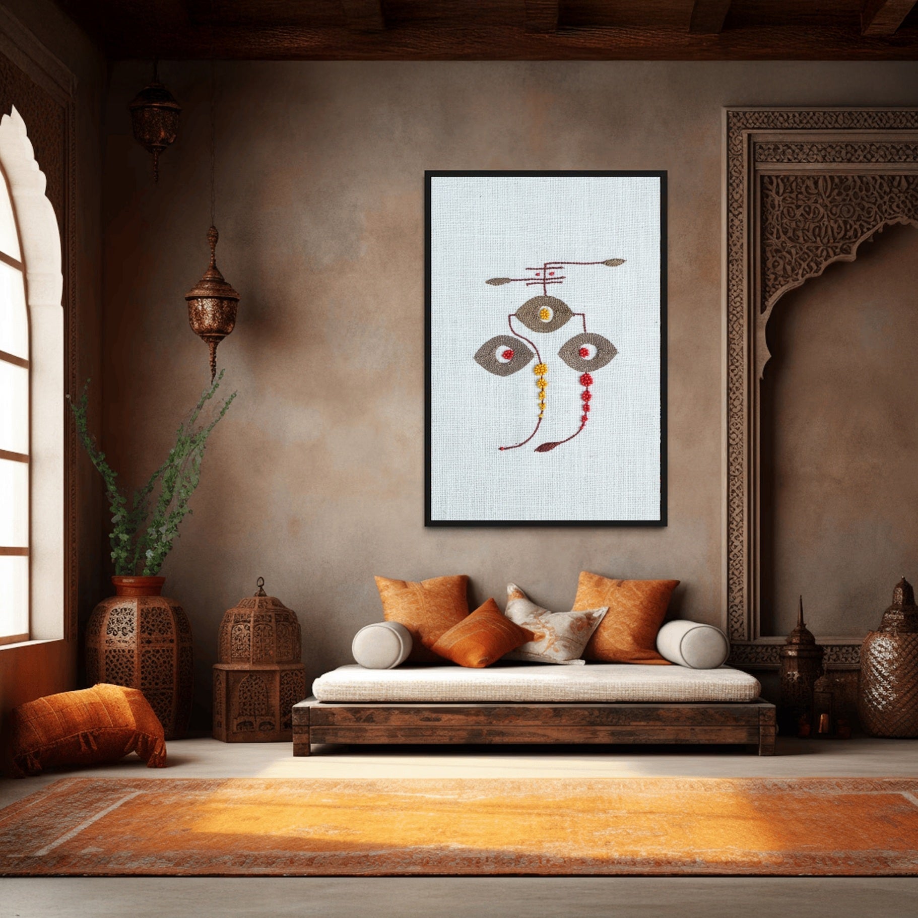 Siddhipriya Ganesh Wall Art – Bestower of Boons | 12x6 Inch – Wall Decor on Brown Living™. SKU: UD00000240. Img 1.