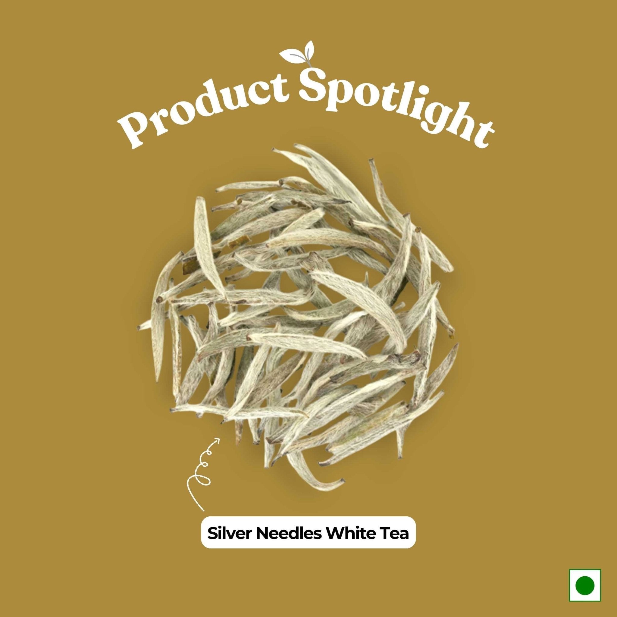 Silver Needle White Tea – Hand-Plucked, Rich in Antioxidants – 50g – Tea on Brown Living™. SKU: WTTin50New. Img 2.
