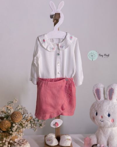 Skort Lander Embroidered Shirt & Frilly Skort Set for Kids – Kids Daywear Sets on Brown Living™. SKU: TF-101-G4-WP5-1. Img 3.