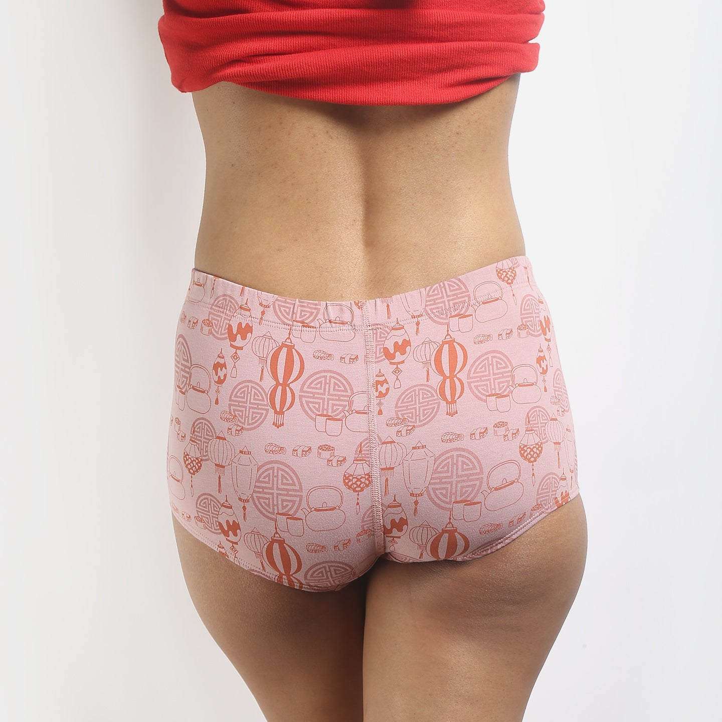 Sky Lantern & Royal Motif Boyshort Pack of 2 – Womens Underwear on Brown Living™. SKU: PackLanternRoyalAOPXS. Img 3.