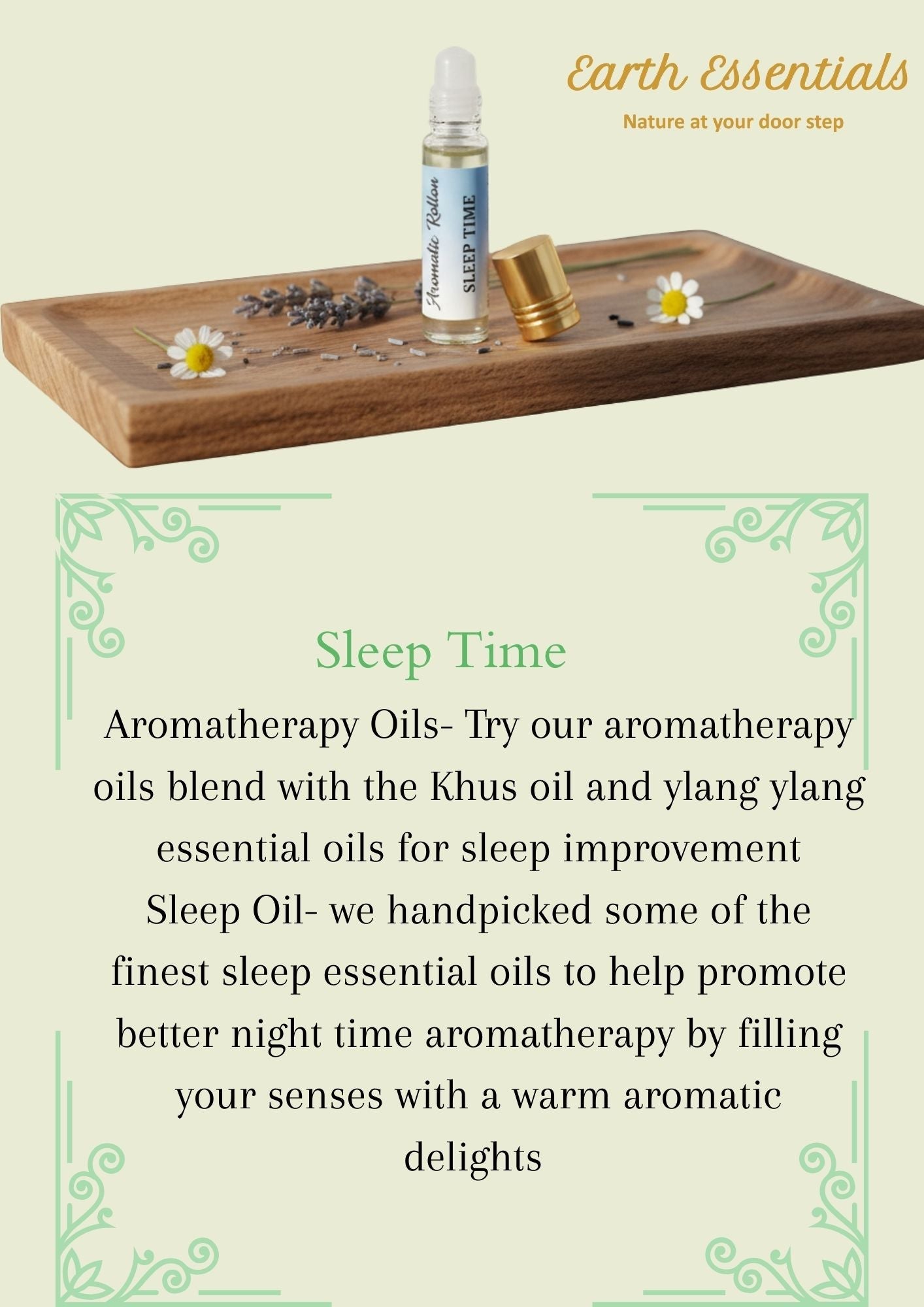 Sleep Time Essential Oil Blend – Aids in Restful & Deep Sleep – Essential Oils on Brown Living™. SKU: Aromatic-03. Img 3.
