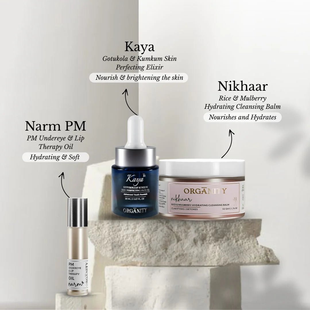 Sleep & Transform Skincare: Cleansing Balm, Face Oil, Eye Care – Face Oil on Brown Living™. SKU: CNRSET001. Img 7.