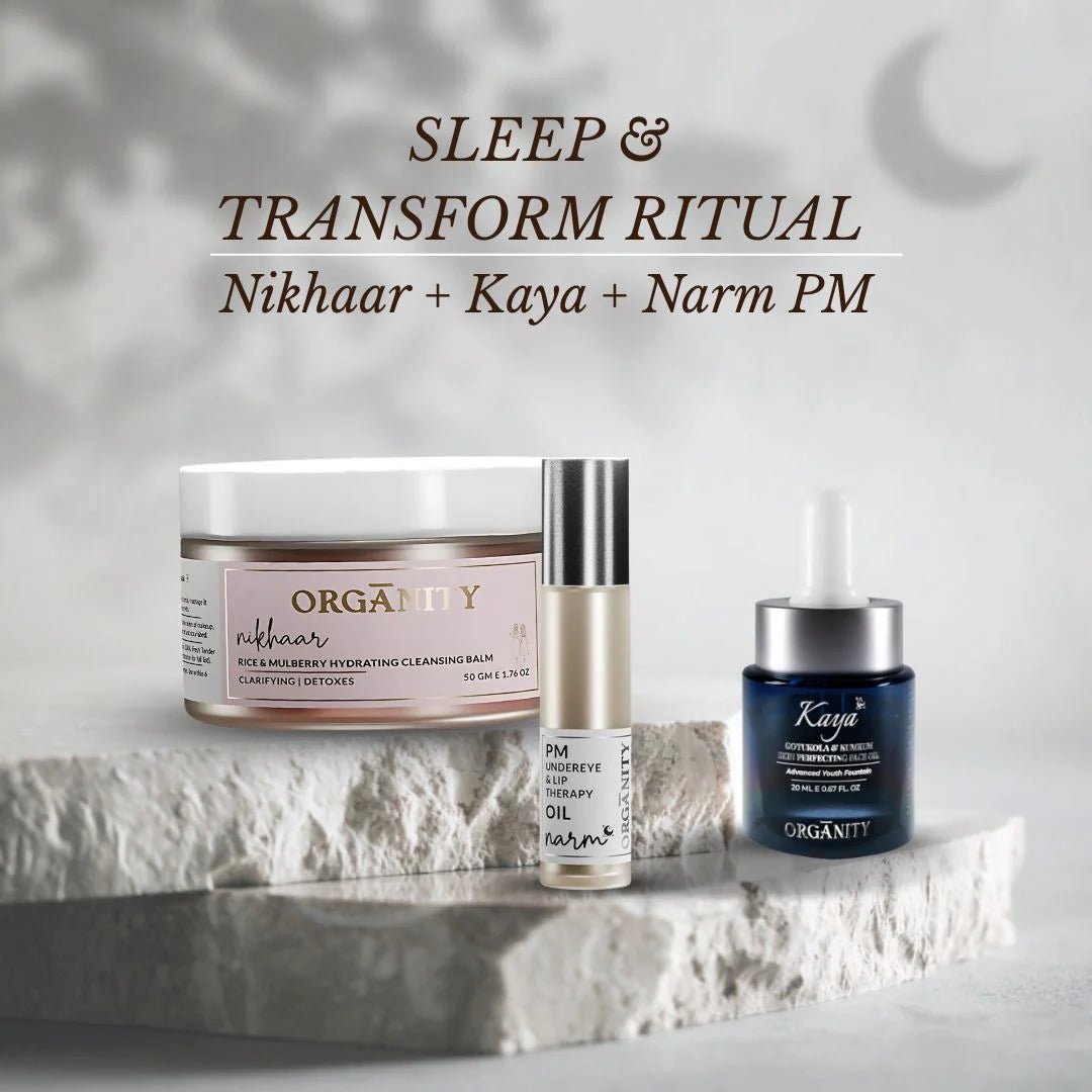 Sleep & Transform Skincare: Cleansing Balm, Face Oil, Eye Care – Face Oil on Brown Living™. SKU: CNRSET001. Img 8.