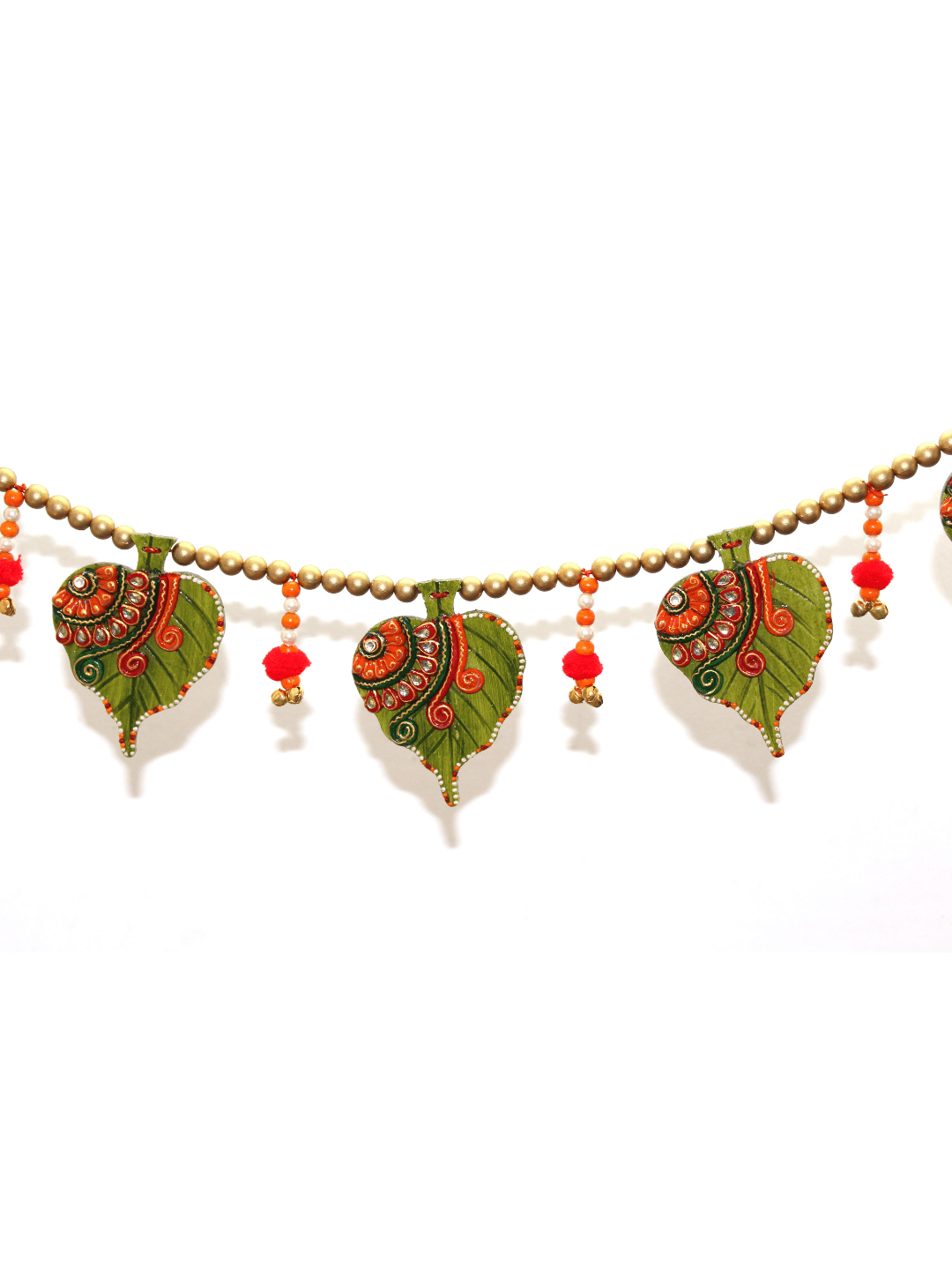Small Asopalav Green Toran | Handcrafted Traditional Door Decor – Home Decor on Brown Living™. SKU: AB16. Img 3.