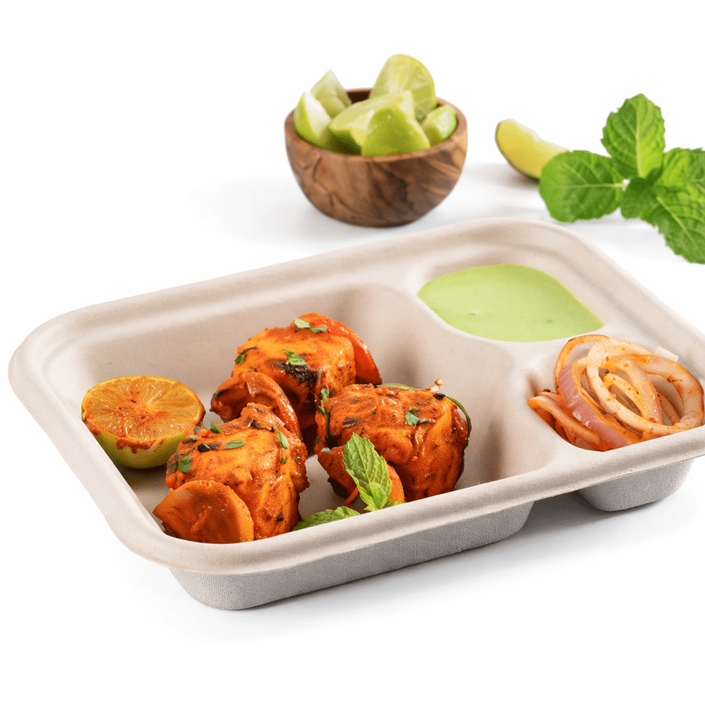 Snack Tray – 3 Compartment | Durable, Eco - Friendly Serving Tray – Trays & Platters on Brown Living™. SKU: CLEC-74. Img 4.