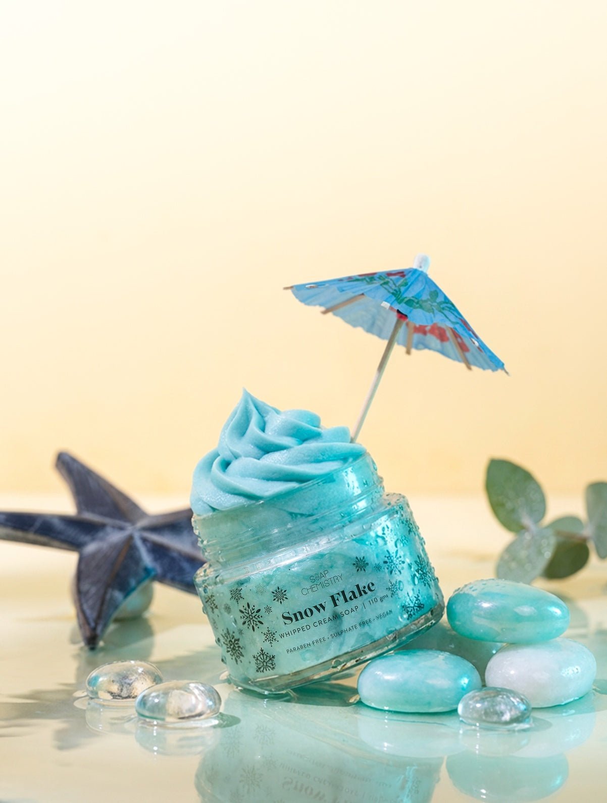 Snow Flake Whipped Cream Soap 110g | Soft Moisturizing Bath Soap – Body Soap on Brown Living™. SKU: SC-19. Img 1.