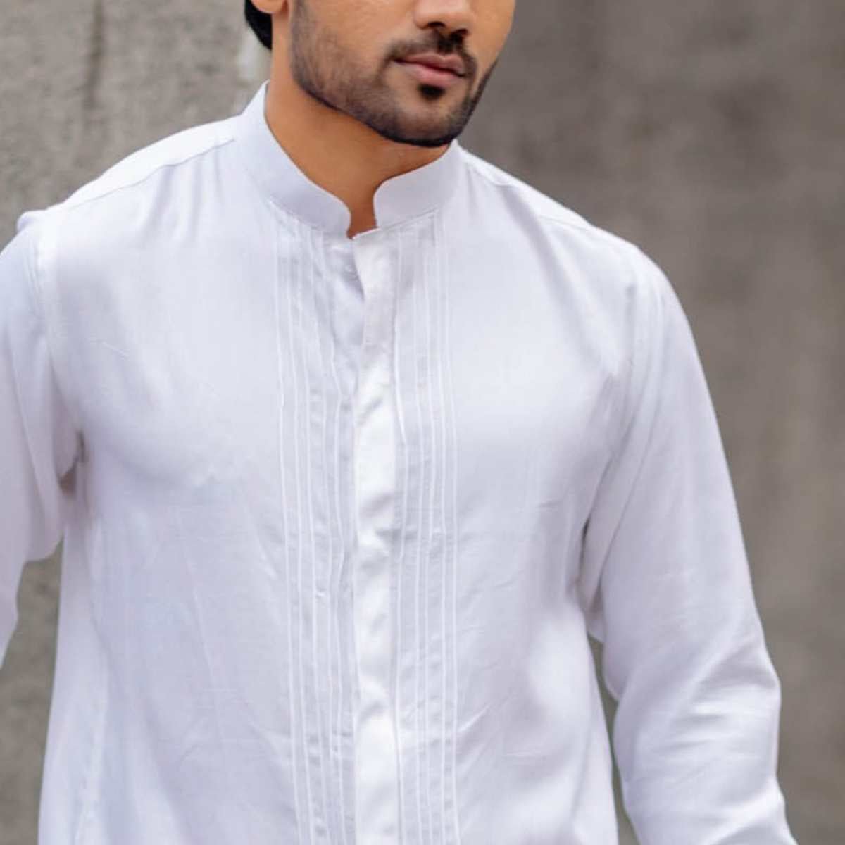 Snowdrop White Tencel Shirt For Men | Sustainable Wear – Mens Shirt on Brown Living™. SKU: JDS5015XS. Img 2.