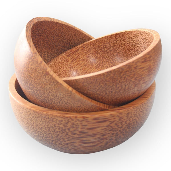 Solid Coconut Wood Bowls (Set of 3) | Verified Sustainable Plates & Bowls on Brown Living™